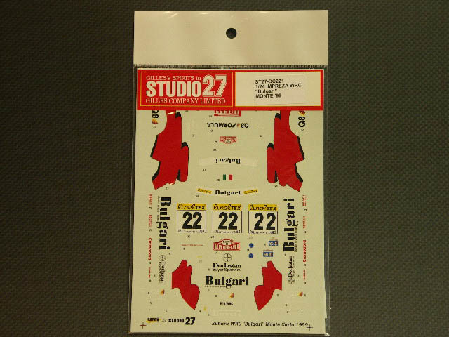 画像1: STUDIO27【DC-221】1/24 スバルインプレッサ"BULGARI"モンテカルロ'99