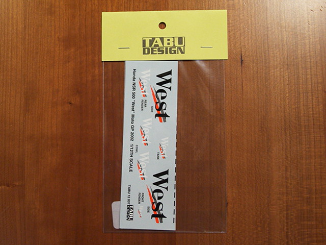 画像1: TABU DESIGN【TABU-12007】1/12 NSR500用"West"2002デカール（ミニチャンプス社対応）