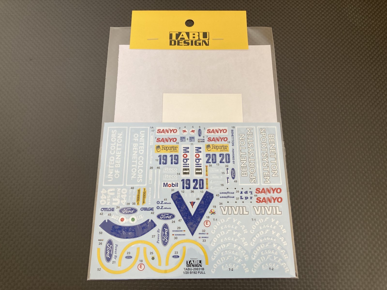 画像1: TABU DESIGN【TABU-20031B】1/20 B192 Full Sponsor decal(TAMIYA対応)