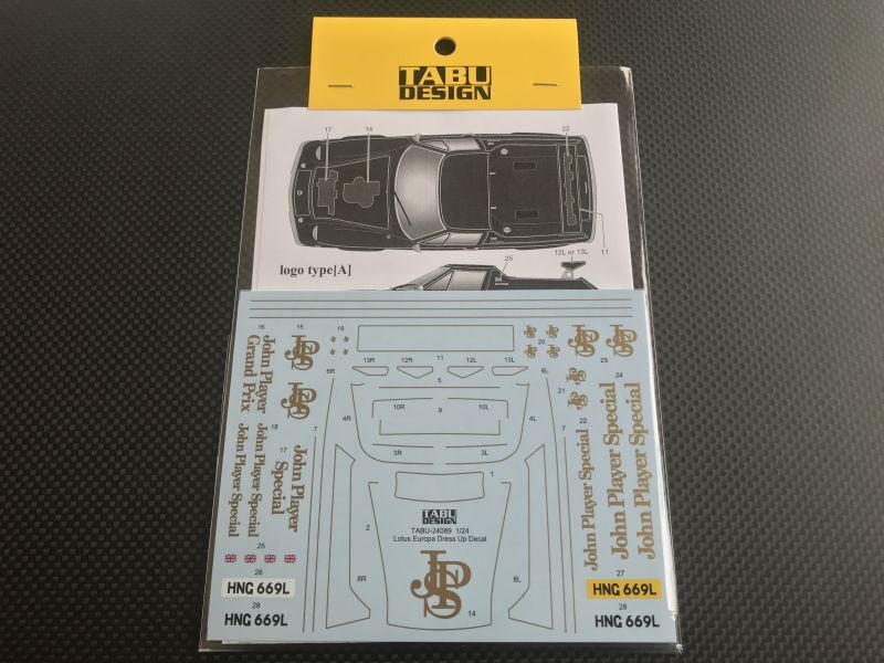 画像1: TABU DESIGN【24089】1/24 Lotus Europa Dress Up Decal(TAMIYA対応)