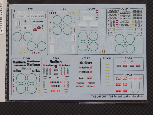 画像: TABU DESIGN【64001】1/64 Ferrari option decal Set (For:KYOSHO)
